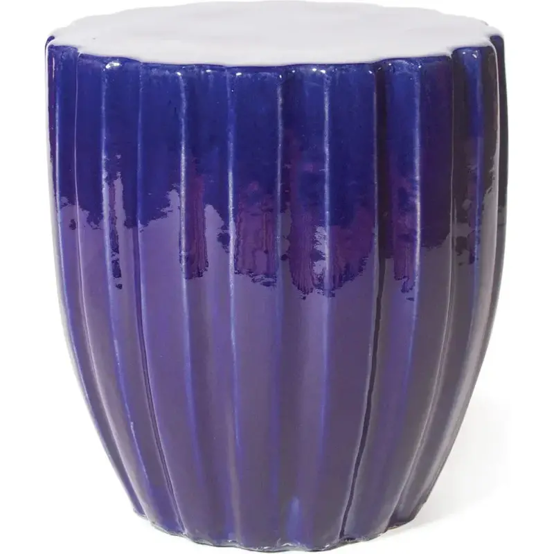 Scallop Navy Blue Outdoor Stool 1