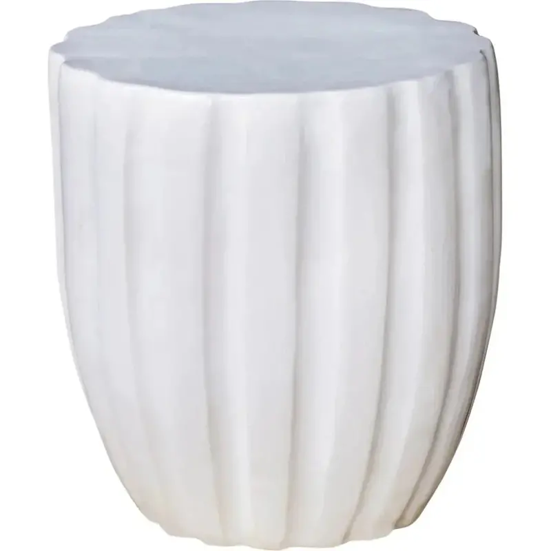 Scallop Snow White Outdoor Stool 1
