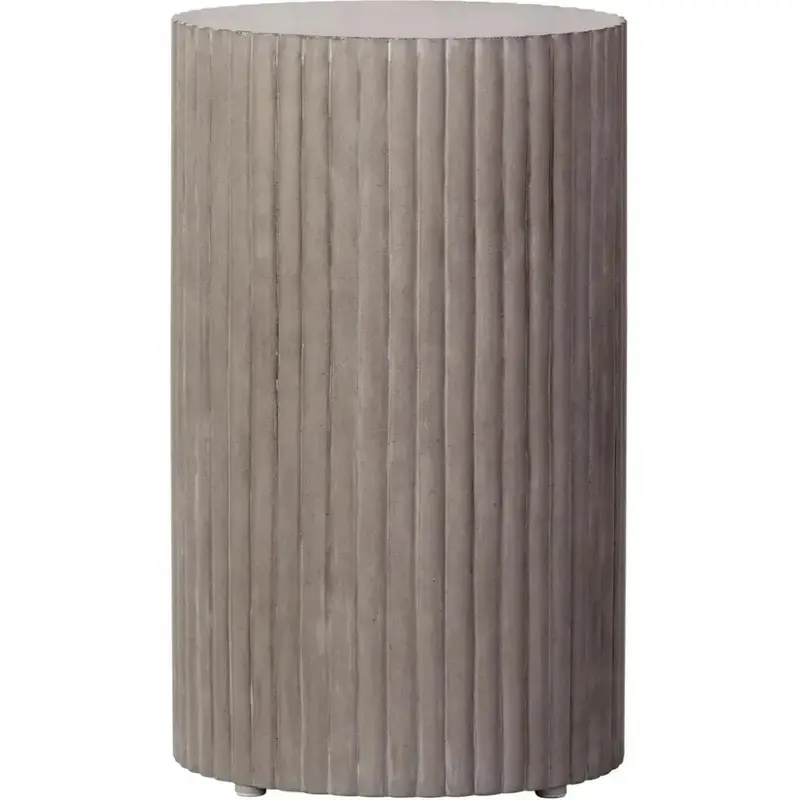 Scallop Tall Grey Ceramic Outdoor End Table 1