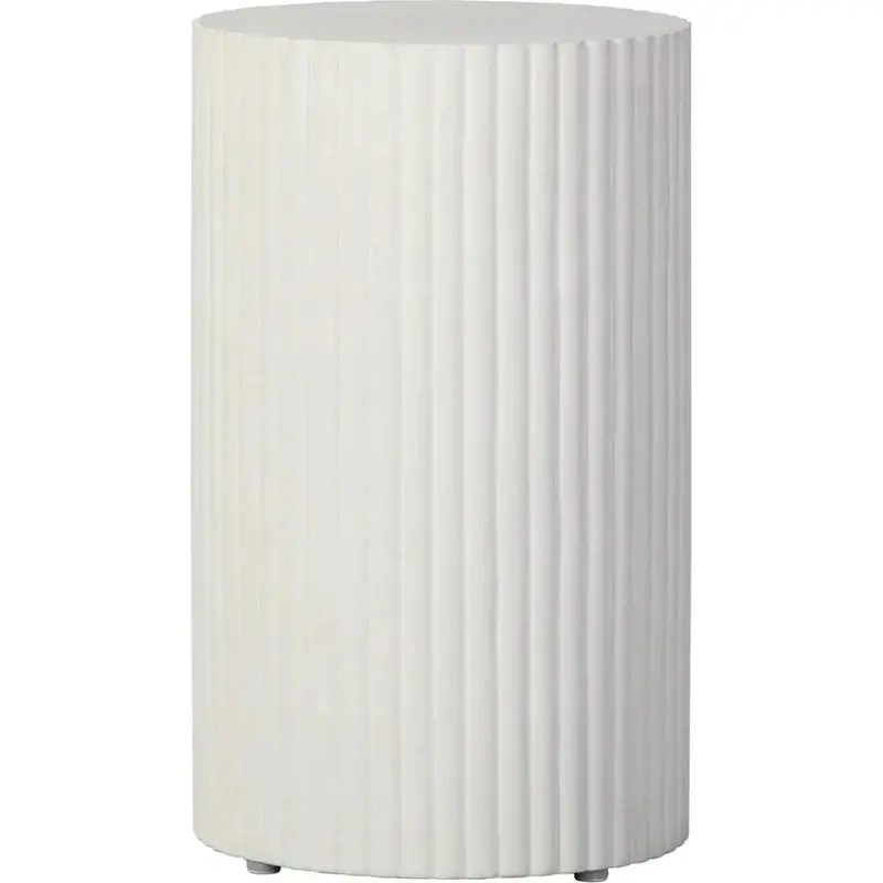 Scallop Tall White Ceramic Outdoor Accent Table 1