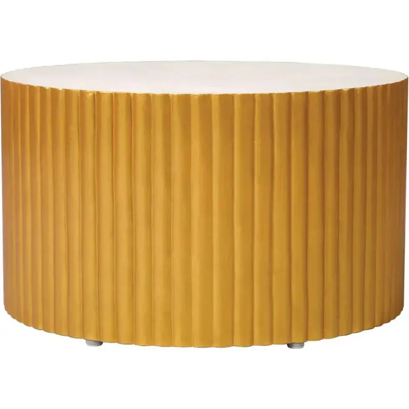 Scallop Zanzibar White Concrete Outdoor Coffee Table 1
