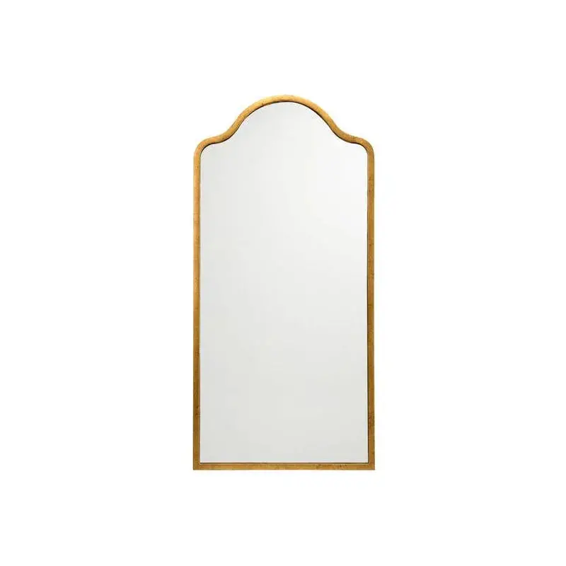 Scalloped-Top Iron Wall Mirror – Curved Industrial Charm 1
