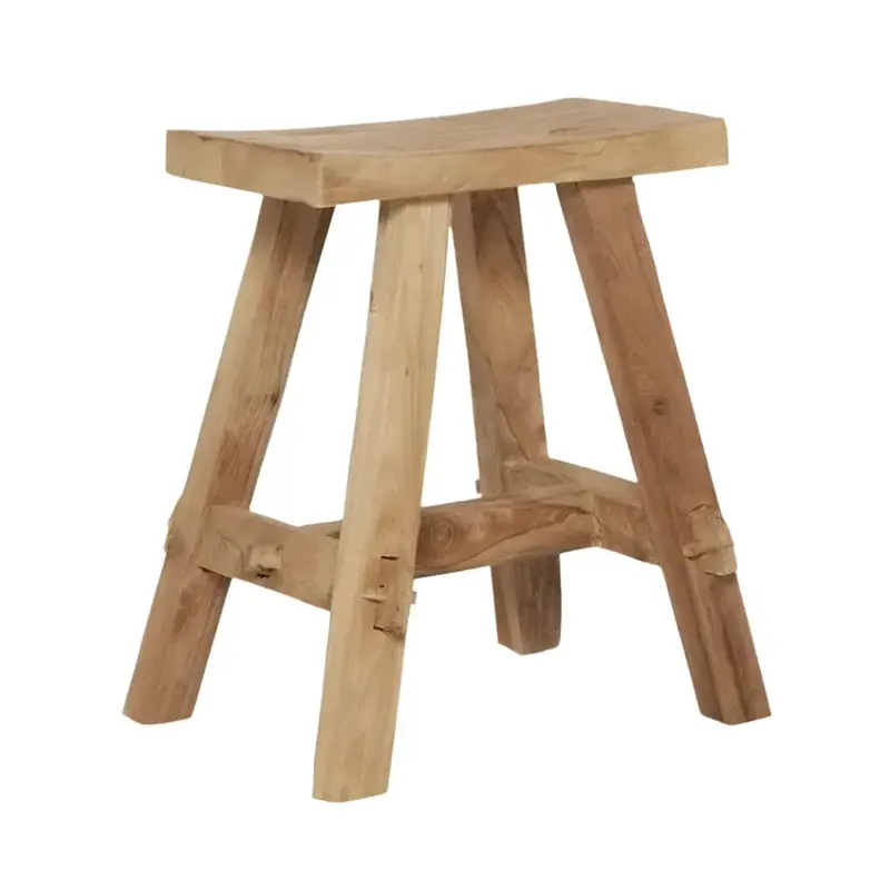 Scappler Reclaimed Teak Footstool – Eco-Friendly Outdoor Accent Stool 1