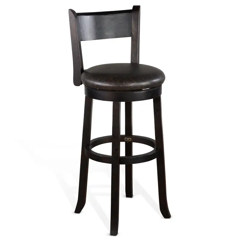Scottsdale Leather Bar-Height Swivel Stool Set – 2 Pieces 1