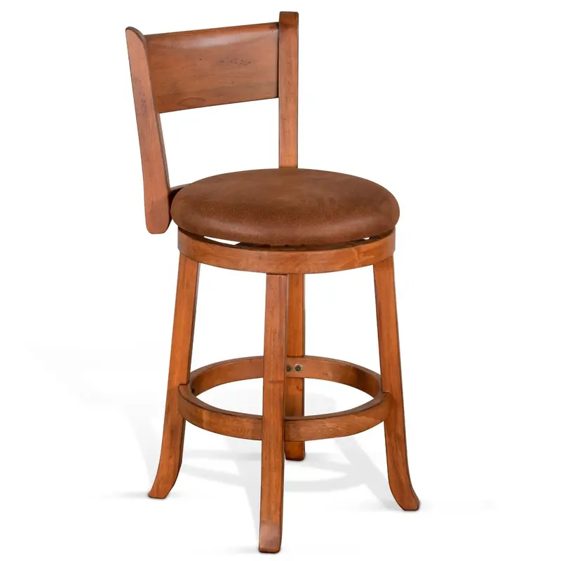 Sedona Leather-Padded Swivel Barstools – Set Of 2 1
