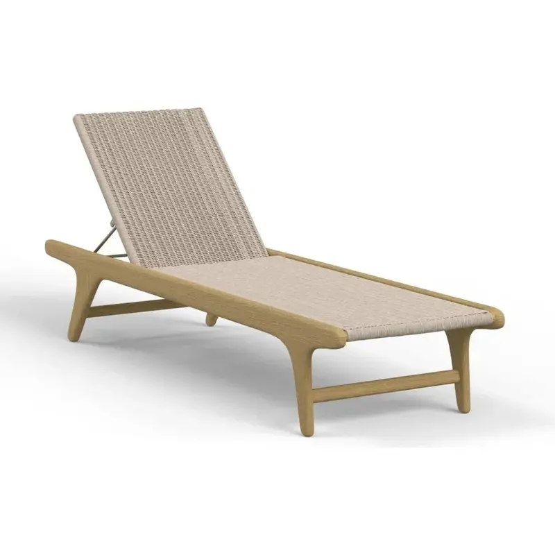 Sedona Teak Outdoor Lounge Chaise With Modern Design 1