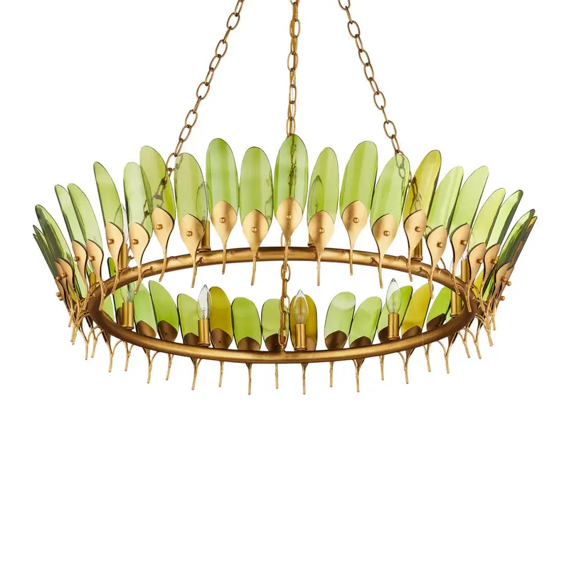 Selavy Gold Leaf Chandelier – Handcrafted Elegance 1