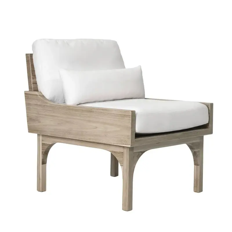 Serenique Sun-Bleached Teak Outdoor Lounge Chair 1