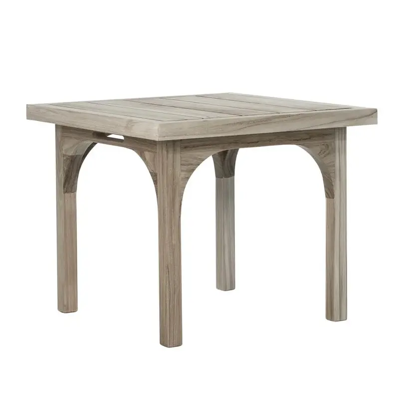 Serenique Sun-Bleached Teak Outdoor Side Table 1