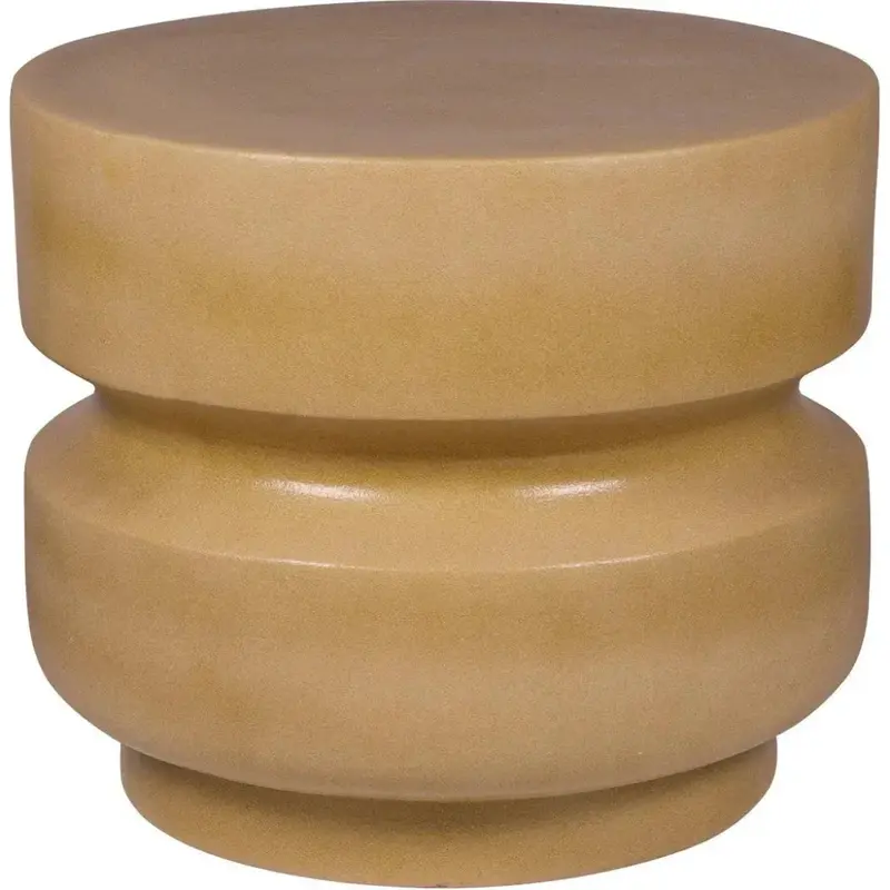 Serenity Medium Brown Ceramic Side Table For Patios And Decks 1