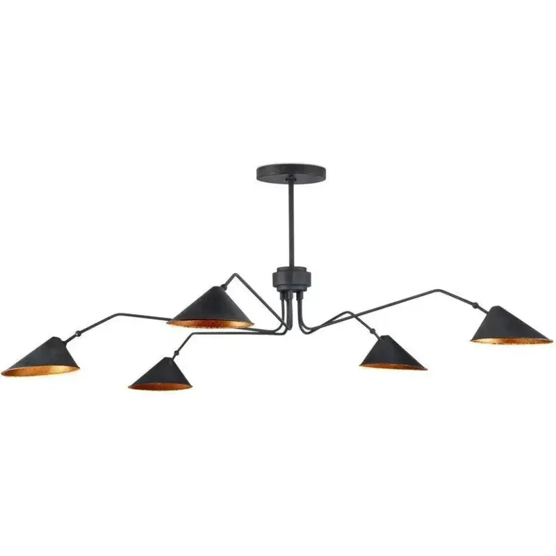 Serpa Black Metal Chandelier With Bold Geometric Lines 1