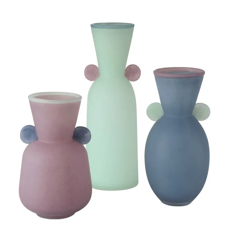 Set Of Three Multi-Colored Glass Vases – Vassily Collection 1