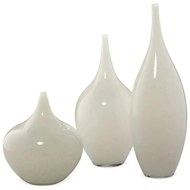 Set Of Three White Glass Nymph-Inspired Vases 1
