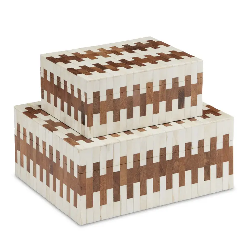 Set Of Two Wooden Decorative Boxes – Tia Matching Pair 1