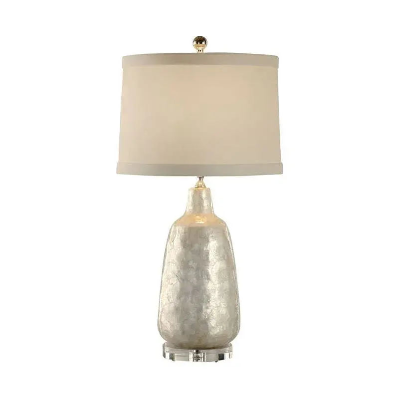 Shell-Covered Urn Ceramic Table Lamp – Coastal Artistry 1