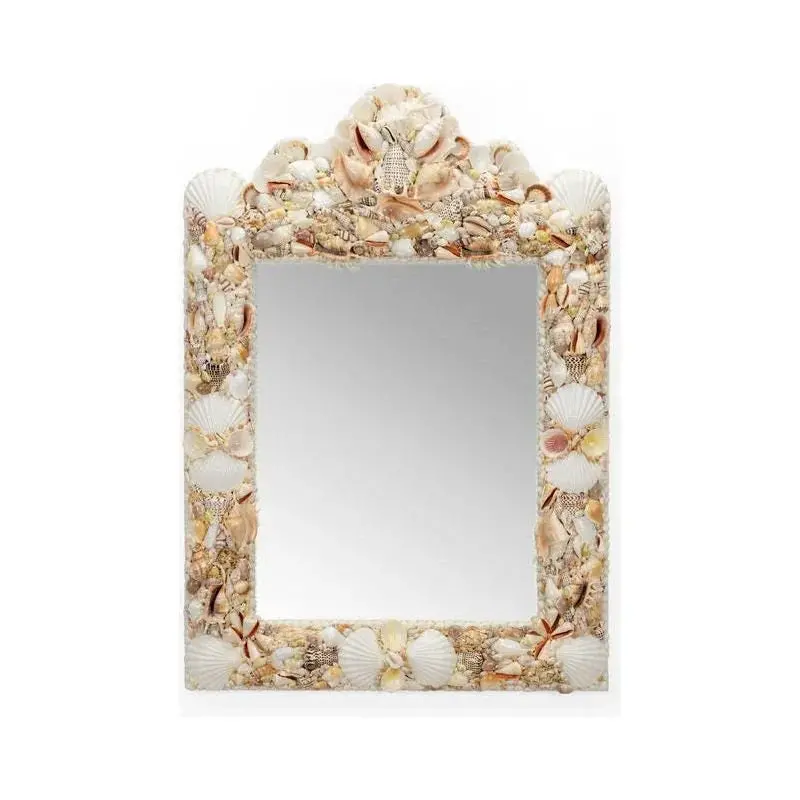 Shell-Inspired Square Wall Mirror – Textured Frame 1