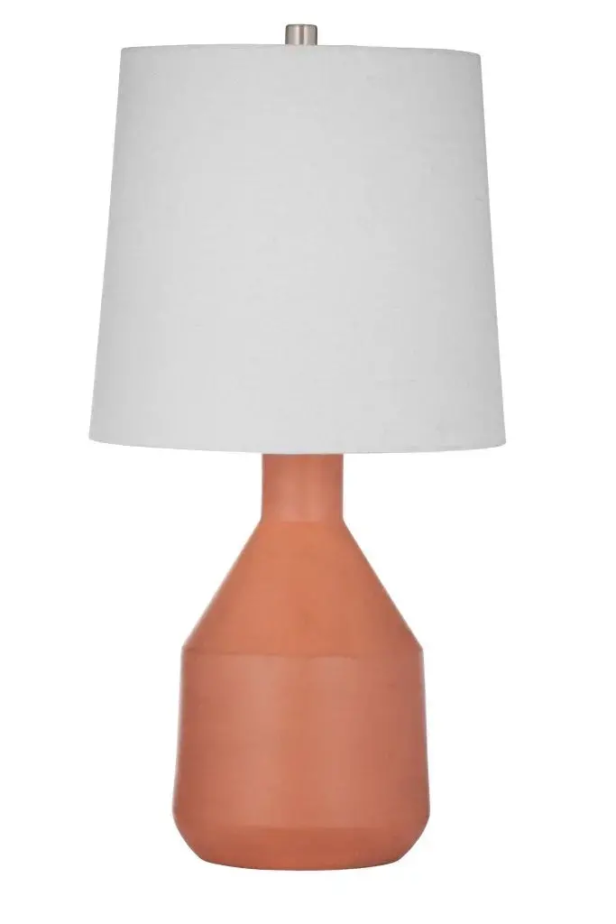 Sheridan Table Lamp – Bold Orange Ceramic Base With Matte Finish And Black Accents 1