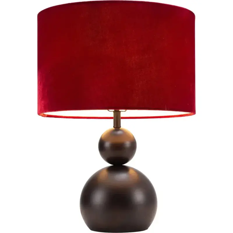 Shobu Ceramic Table Lamp In Bold Red 1