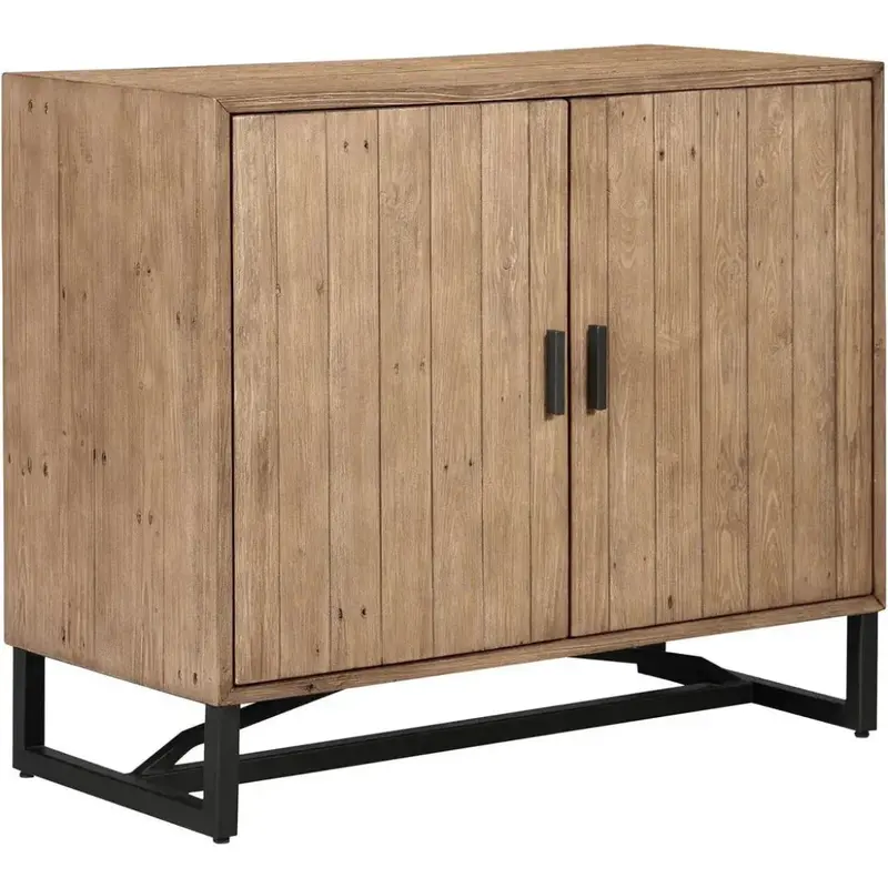 Sierra Two-Door Cabinet With Wood And Steel Frame 1