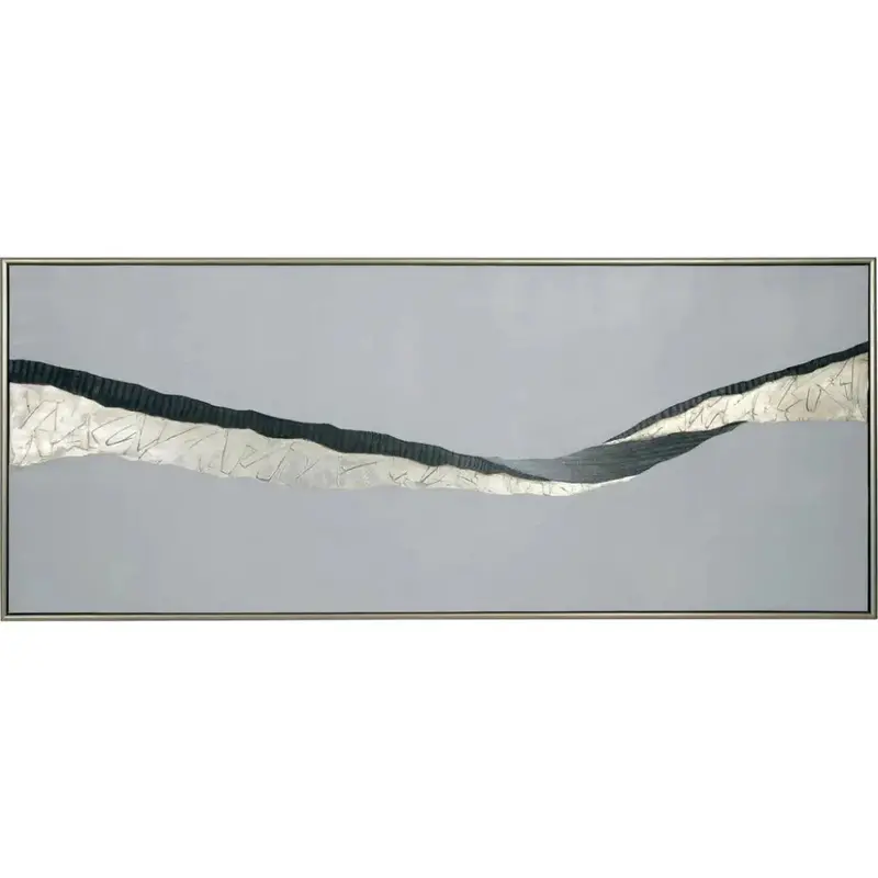 Silver Floater Frame Original Hand-Painted Wall Art For Modern Interiors 1