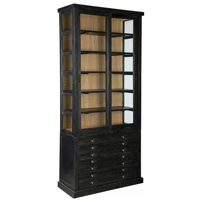 Single Balmoral Black Wood Bookcase Unit 1
