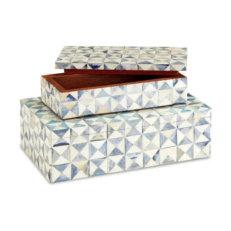 Sky Blue And White Decorative Box Set – Two-Piece Design 1