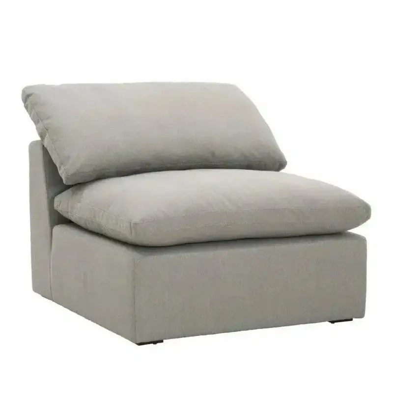 Sky Modular Armchair – Grey Livesmart Fabric With Espresso Base 1