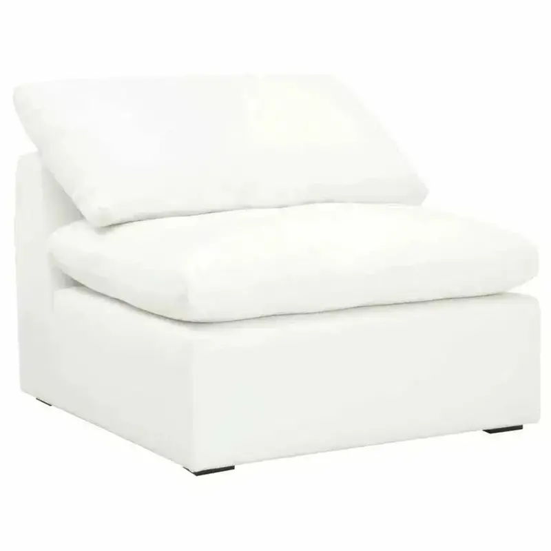 Sky Modular Armchair – White Upholstery With Espresso Wood Legs 1