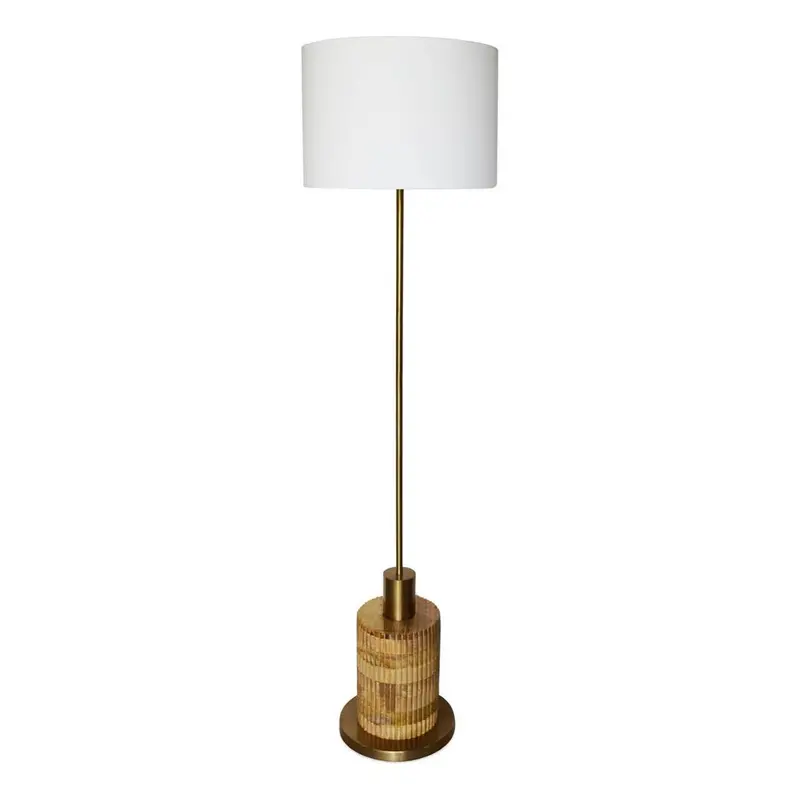 Skye Contemporary Wooden Floor Lamp – Tall Standing Light With Natural Grain 1