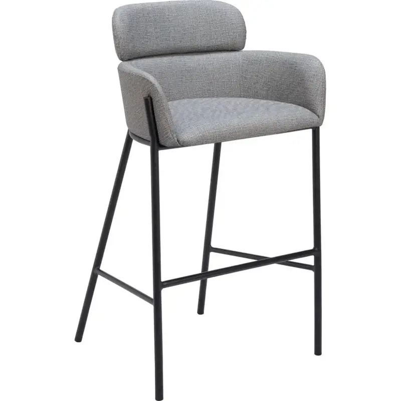 Slate Gray Polyurethane Upholstered Barstool 1