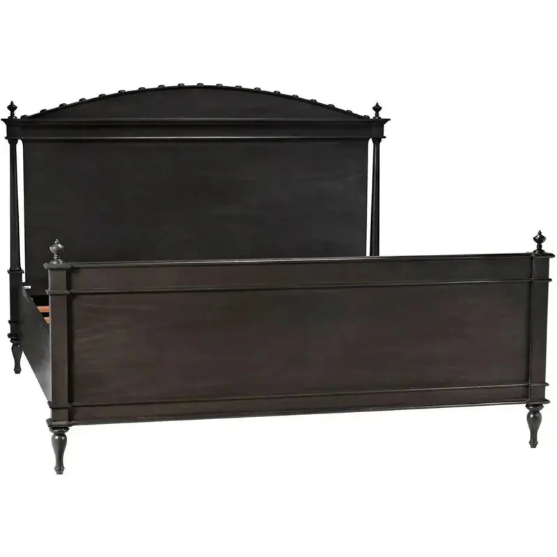 Sleek Black Wooden Owen Bed Frame – Clean Line Aesthetic 1