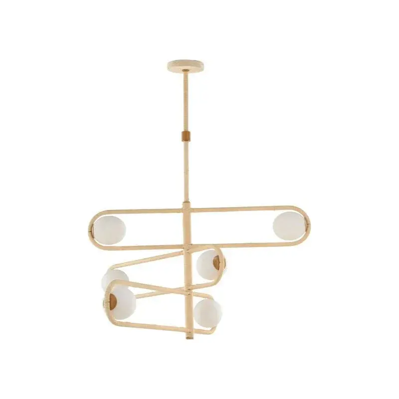 Sol Rattan Chandelier – Woven Ambient Lighting Fixture For Indoor/Outdoor Use 1