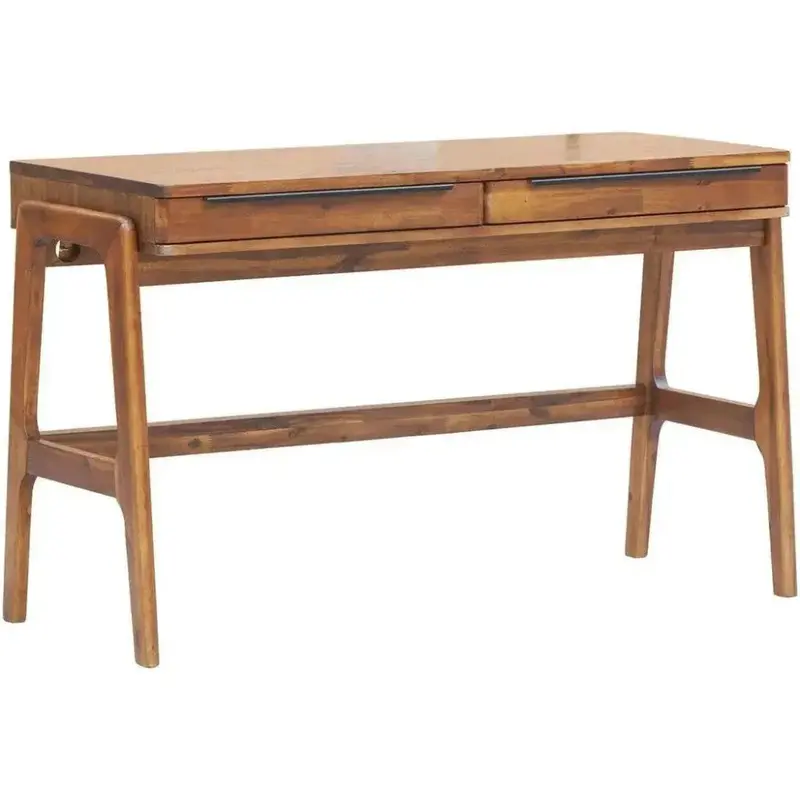Solid Wood Remix Writing Desk With Built-In Storage Drawers 1