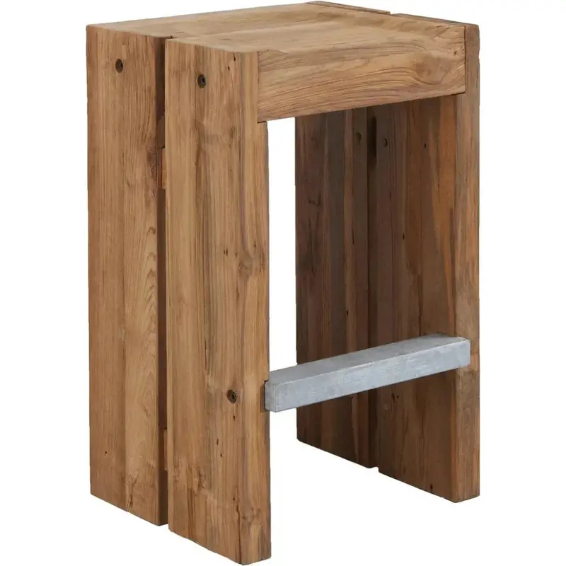 Solo Brown Outdoor Bar Stool Set – Two-Piece Rustic Patio Seating 1