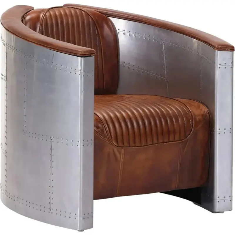 Solvane Brown Leather Armchair – Upholstered Lounge Chair 1