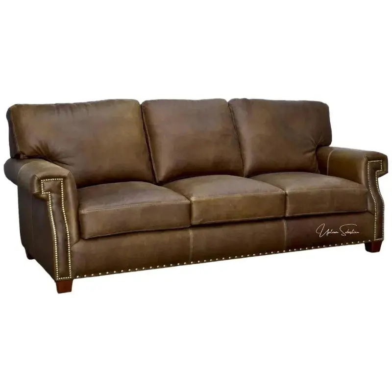 Soreil Caramel Brown Leather Sofa – Hartford Collection 1