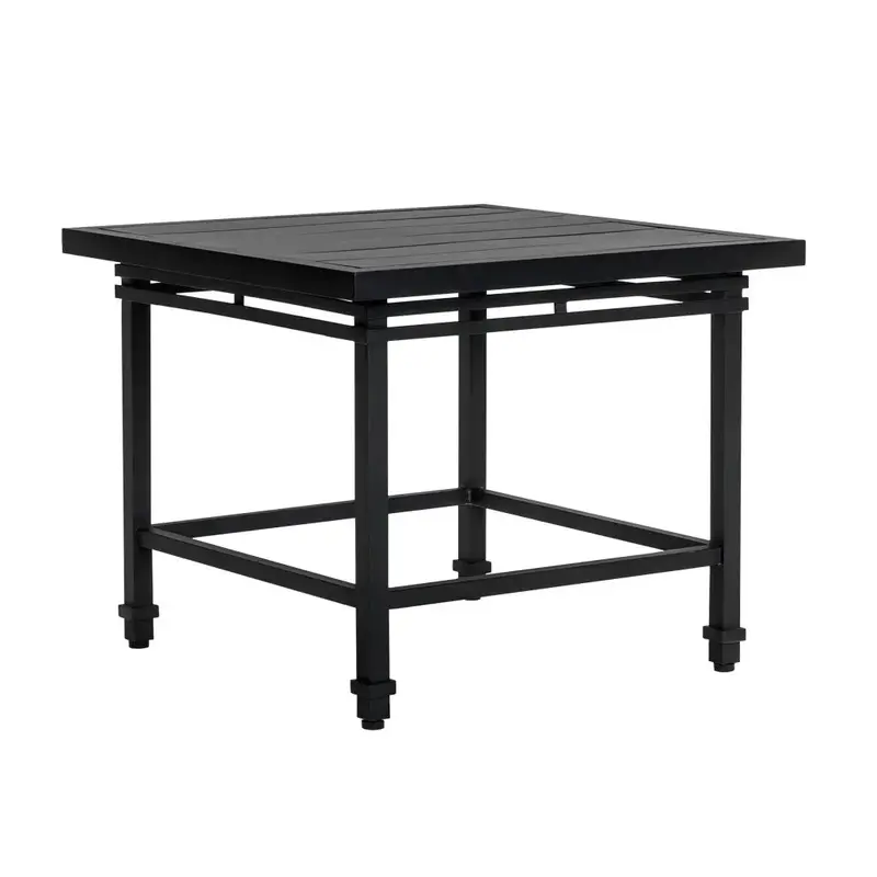Square Black Matte Side Table For Contemporary Patios – Eterna 1