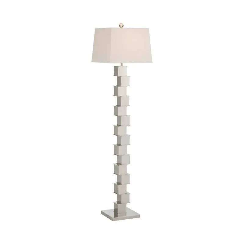 Square Mile Nickel-Finish Floor Lamp – Minimalist Geometric Standing Light 1