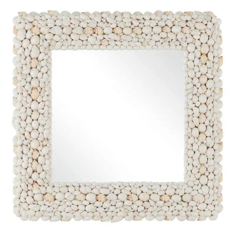 Square Wall Mirror With Piddock Shell Frame 1