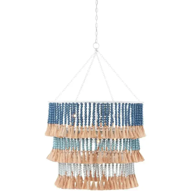 St. Barts Chandelier In White And Navy Blue 1