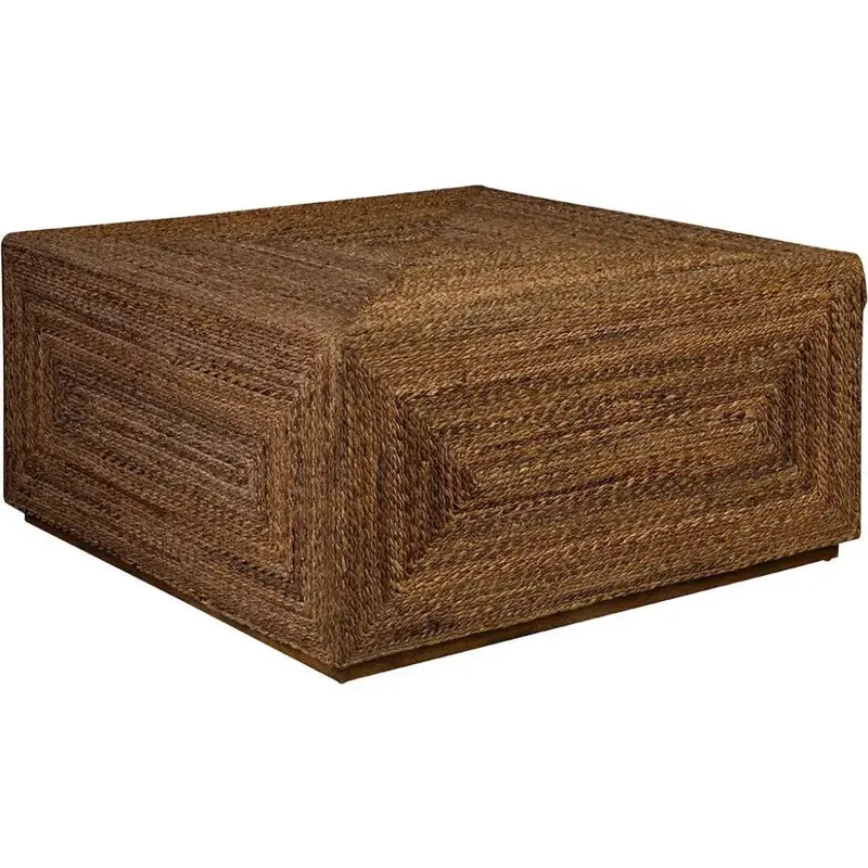 St. Lucie Square Cocktail Table With Handcrafted Banana Leaf Detailing 1