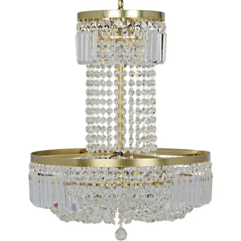 St. Petersburg Ornate Metal-And-Glass Chandelier In Antique Brass 1