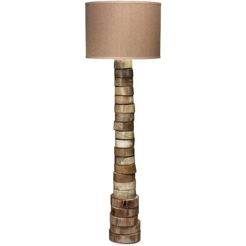 Stacked Floor Lamp – Brown Faux Horn Sculptural Design 1