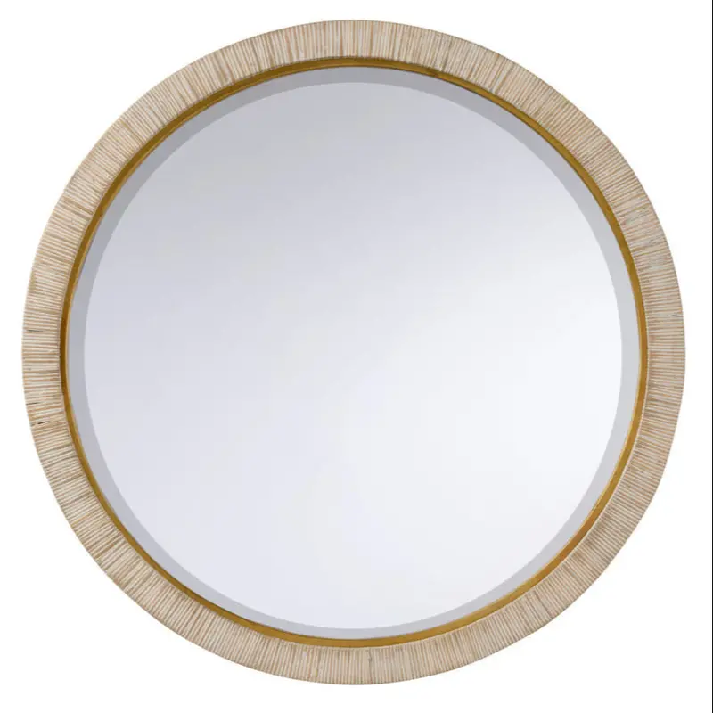 Stately Raffia-Warp Wall Mirror – Woven Texture & Refined Shape 1