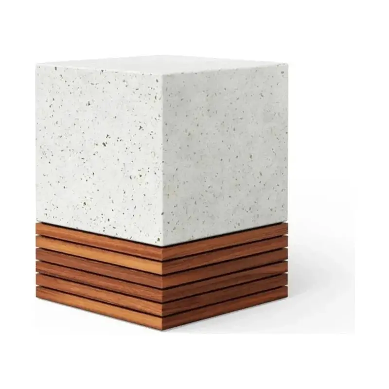 Stecca Corto Concrete Outdoor Stool – Low Profile Patio Footrest Or Side Seat 1