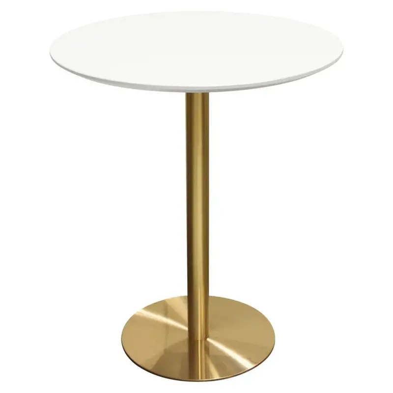 Stella White Lacquered Round Bar Height Table 1