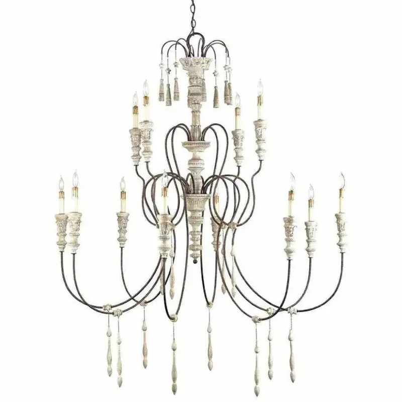 Stockholm White Rust Hannah Large Chandelier – Vintage-Inspired 1