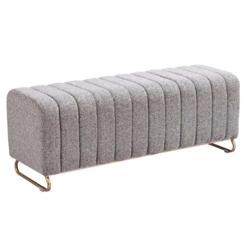 Stone Gray Bench – Pender Textured Resin & Wood Accent Seating 1