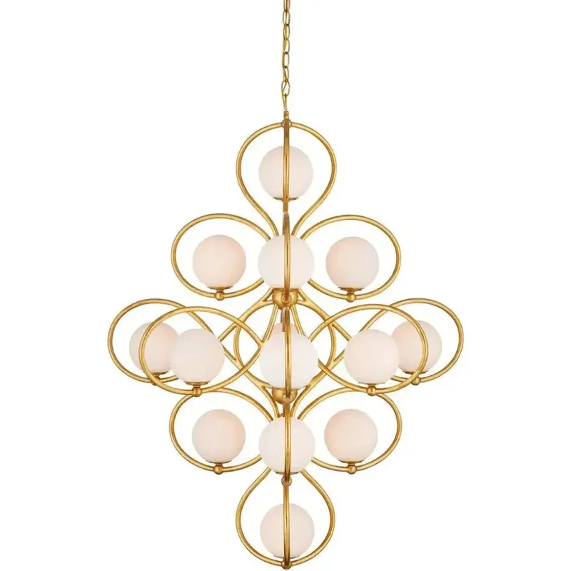 Storrs Modern Iron-And-Glass Gold Chandelier 1
