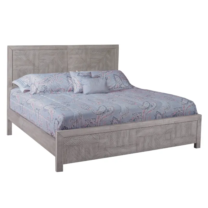Studio 20 Solid Wood Grey Platform Bed With Refined Timber Detailing 1